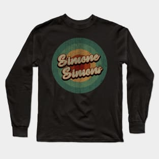 Circle Retro Vintage Simone Simons Long Sleeve T-Shirt